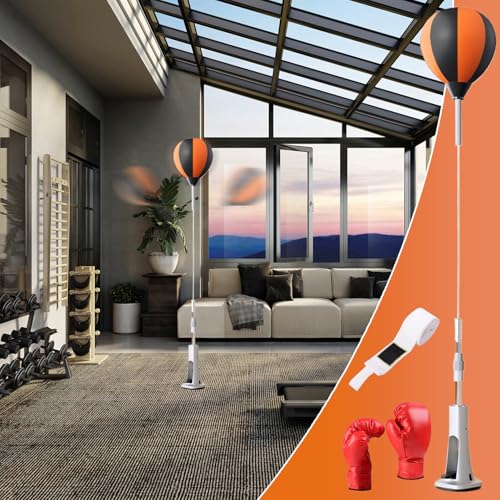 Boxing Reflex Bag Boxing Speed Trainer | with Spring Base Height Adjustable Stable Reaction Trainer for Kicking Practice Physical Health Fitness Workouts Home - size: 110-130cm