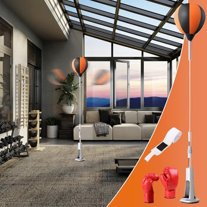 Boxing Reflex Bag Boxing Speed Trainer | with Spring Base Height Adjustable Stable Reaction Trainer for Kicking Practice Physical Health Fitness Workouts Home - size: 110-130cm