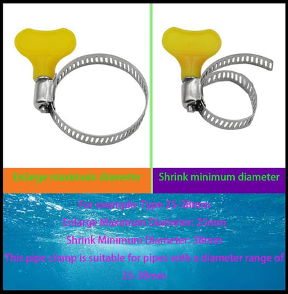 16-Pack Mixed Pack Yellow Stainless Steel Hose Clamps, Adjustable Thumb Screw Key Type Clamps, (8-12mm, 13-19mm, 18-32mm,32-44mm) Size 4pcs each
