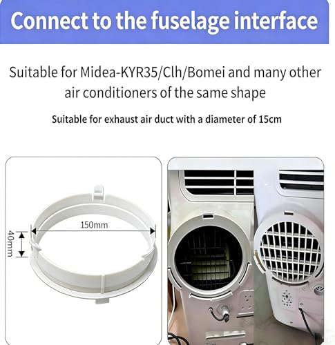 5.9 Inch Portable Air Conditioner Hose Connector, Comes with Threaded Adapter for Repairing Broken AC Hoses, PVC Replacement Adapter for Round Plug-In Exhaust Port
