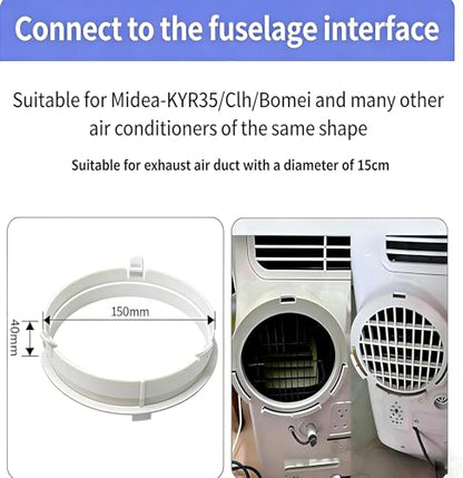 5.9 Inch Portable Air Conditioner Hose Connector, Comes with Threaded Adapter for Repairing Broken AC Hoses, PVC Replacement Adapter for Round Plug-In Exhaust Port