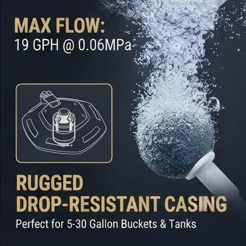 Ipx7 Floating & Rechargeable Bait Bucket Aerator, 3000mah Portable Live Bait Aerator for Fishing, Floating Oxygen Pump for Fish Tank & Livewell, Rechargeable Aerator for Bait Transportation