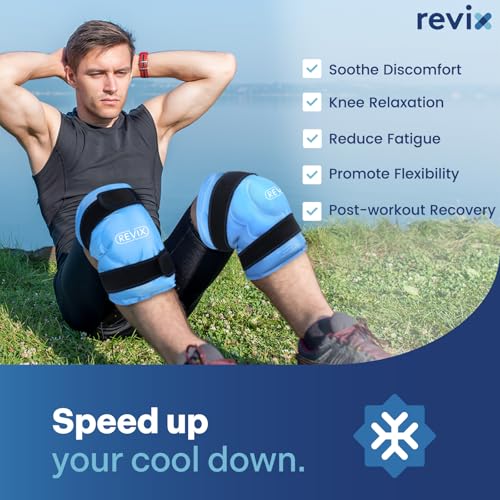 REVIX 20" XXXL Ice Knee Wrap, Extra Large Reusable Cold Compress, 2 Packs - style: Blue-2 Packs