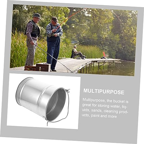 PRETYZOOM Thickened Iron Bucket Multi-Purpose Water Paint Fishing Bucket Large Capacity Handheld for Home Dorm Kitchen