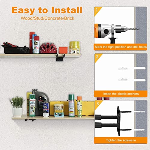 TORACK 4-Pack Garage Storage System Hooks, Wall Mount Tool Organizer | Heavy Duty, Chair Hanger Garage Storage Utility Hooks for Car Tires, Ladders, Chairs, Strollers, Power Tools, Garden Tools - size: 4-Pack 12.4" Heavy Hooks