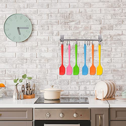 16 Piece 11 Inch Silicone Spatula Set Rubber Spatula Heat Resistant Seamless One Piece Design Non-stick Flexible Scrapers Baking Mixing Tool Dishwasher Safe, 6 Colors