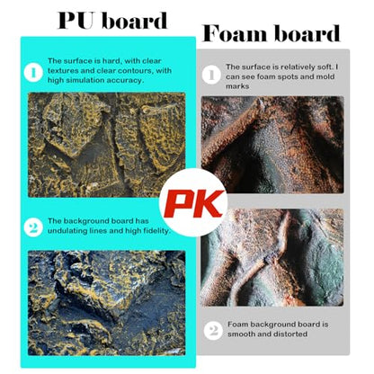 Rock Terrarium Background,3D Bearded Dragon Tank Backgrounds Wall Reptile Stereo Backdrop Amphibian Habitat Climbing Board Decoration Aquarium Background Decor for Reptiles Lizard Fish Frog