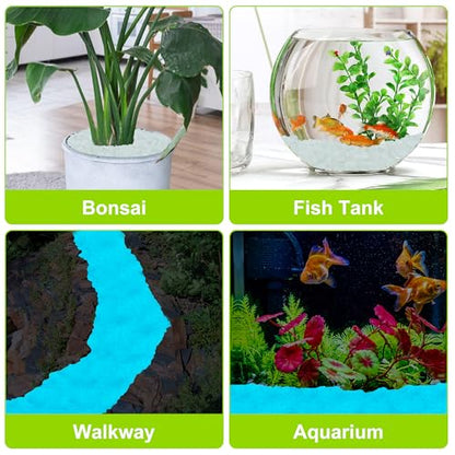 800pcs 5-8mm White Glow in The Dark Garden Pebbles Stones 5-8mm Luminous Stones Glow in The Dark Rocks Outdoor Glow Pebbles Aquarium Rocks for Garden Path Walkway Yard Fish Tank Plant Pots - size: 800, style: White
