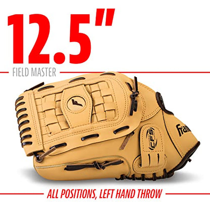 Franklin Sports Field Master Baseball Glove - color: Camel, style: 12.5" - Basket Web