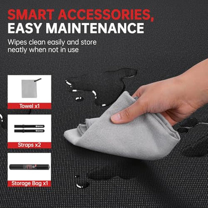 GymCope Extra Large Exercise Mat 10'x6'/9'x6'/8'x6'/7'x5'/6'x4' (8mm) | Thick Workout Mat for Home Gym & Garage Flooring, Shoe-Friendly, High-Density, MMA, HIIT, Weight Lifting, Cardio&Strength - color: 7'x5'x8mm-Black