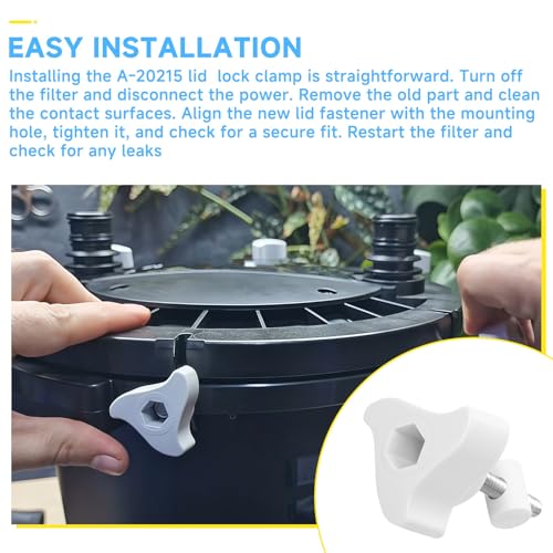 6PCS A20215 Canister Filter Lid Fastener Locking Nut Compatible with Fluval FX2 FX4 FX5 FX6 Filters Replacement Parts, for Aquarium Filter Lid Lock Clips Accessories