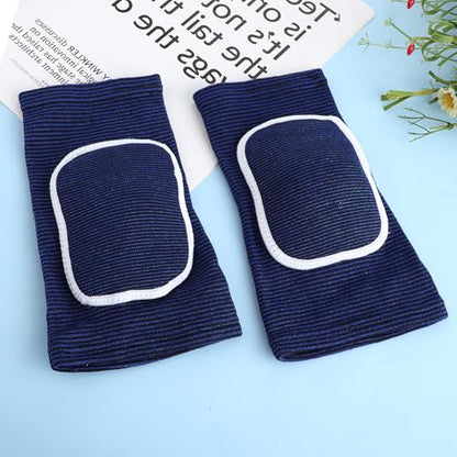 COMNICO Arm Brace Pads Elbow Protector Strap Pair, Breathable Anti-Collision Sponge Tendonitis Fitness Volleyball Basketball Tennis Golfers Knee Support Band for Kids Men Women Elderly(Blue with white edges) - color: Blue with white edges