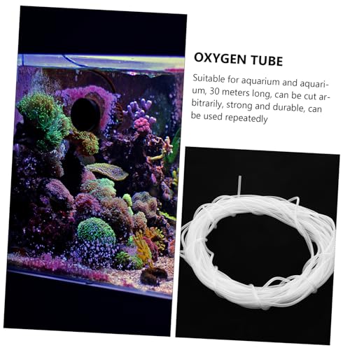Toddmomy 30m Airline Tubing for Aquariums Flexible Oxygen Hose for Hydroponics Silicone Air Pump Accessory for Tanks