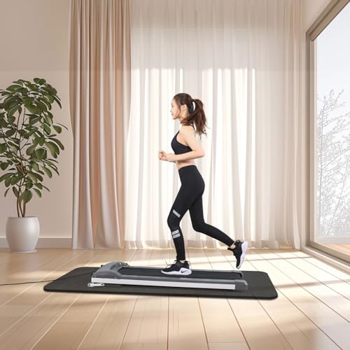 Treadmill Walking Pad Mat for Carpet Floors,23.6x60 Foldable Treadmill Mat for Hardwood Floors, Non-Slip Exercise Equipment Mat for Under Exercise Bike,Walking Pad & Elliptical,Noise Shock Absorption - size: 23.6" × 60"