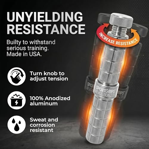 Sidewinder Revolution 2.0 Adjustable Grip Trainer, USA Made - color: Silver