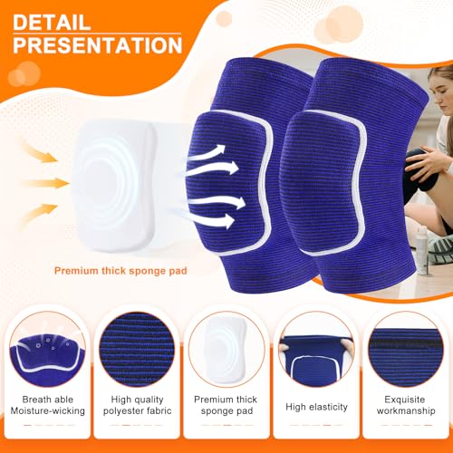 Volleyball Knee Pads for Girls Women Men Youth Kids Knees Protective - color: Blue, size: Large