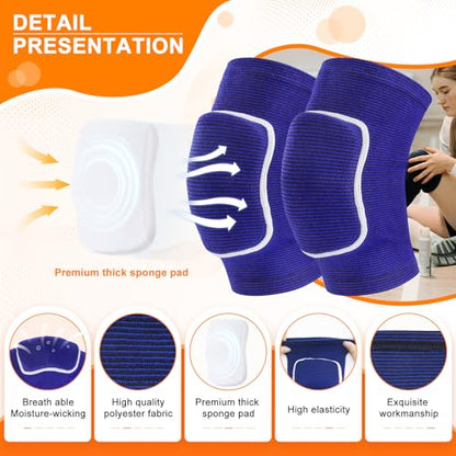 Volleyball Knee Pads for Girls Women Men Youth Kids Knees Protective - color: Blue, size: Large