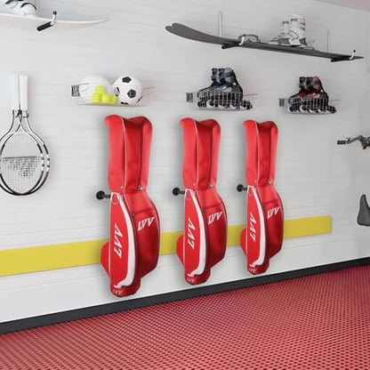BiJun Wall Mount Golf Bag Storage Rack, Space Saving Garage Home Organizer