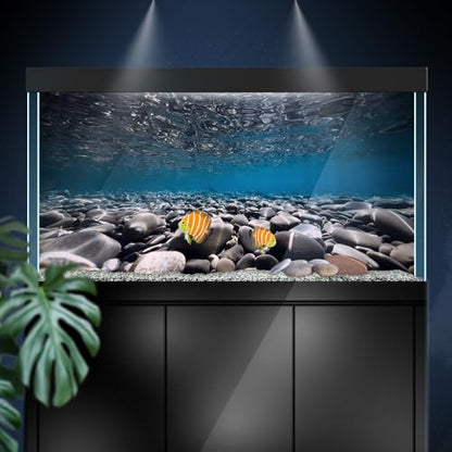 Aquarium Background Stickers - Pebble Surface Ripple - Fish Tank Reptile Terrarium Decor Poster (60 x 30 cm / (23.6 x 11.8 inches))