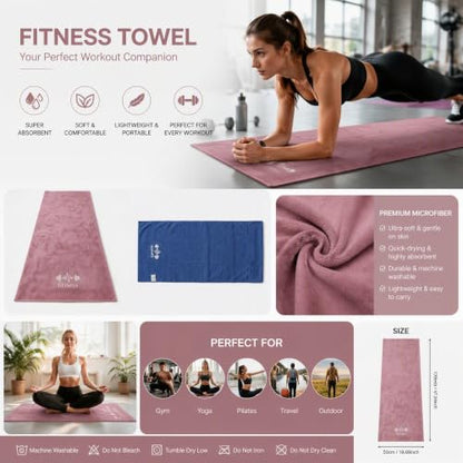 Microfiber Gym Bench Towel with Fitted Corner Hood, Pink - color: Pink