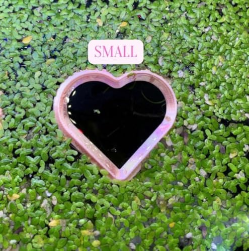 Heart Shaped Aquarium Feeding Ring, Floating Fish Feeding Ring for Fish Tank, Aquatic Plant Feeding Frame, Betta Shrimp Feeding Station, Cute Heart Aquarium Accessory Decor (Medium) - size: Medium