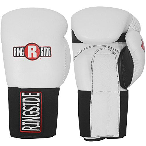 Ringside IMF Tech Hook and Loop Boxing Training Sparring Gloves - color: White, size: 16-Ounces