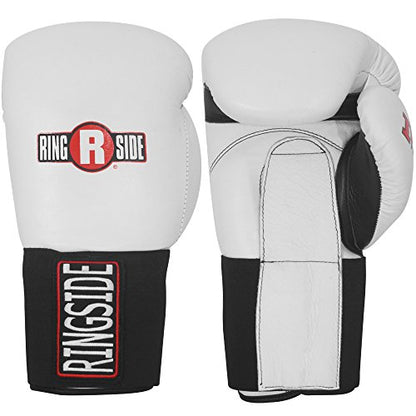 Ringside IMF Tech Hook and Loop Boxing Training Sparring Gloves - color: White, size: 14-Ounces