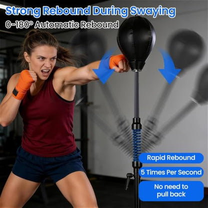 Reflex Bag Boxing Speed Bag with Stand, 57-73" Adjustable Height