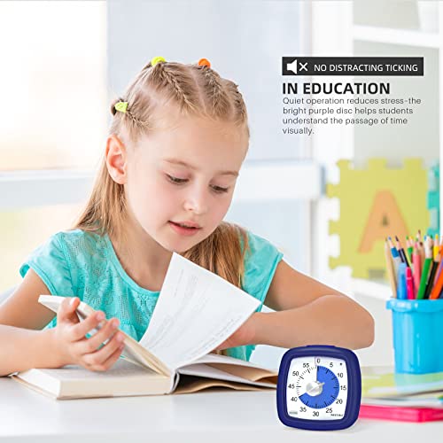 Secura 60-Minute Visual Timer, Silent Study Timer for Kids and Adults - color: Navy Blue & Navy Blue