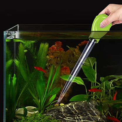 Manual Fish Tank Water Changer Aquarium Dropper, 30ml Aquarium Clean Pipette Dropper, Fish Tank Cleaning Waste Remover, Aquarium Gravel Cleaning Straw, Green - color: Green