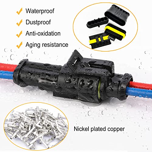25 Kit 2 Pin Connector Automotive Waterproof Connectors 2 Wire Connectors Electrical Connector Two Pin Connector Quick Disconnect Plug Kit 22-16 AWG - size: 22-16AWG 25Set