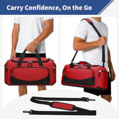 30L Gym Sport Duffle Bag, 17 inch, Red - color: Red