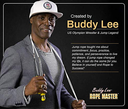 Buddy Lee Jump Ropes Rope Master Original Ball Bearing Jump Rope, 9” HD Plastic Handles. Perfect Jump Rope for Fitness, CrossFit Gym, Endurance Jumping, Cross Overs, Extreme Jumping