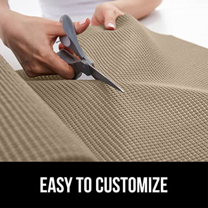 GORILLA GRIP powerGRIP Drawer Shelf and Cabinet Liner, Thick Strong Hold, Non-Adhesive Liners Protect Kitchen Cabinets and Cupboard, Bathroom Drawers, Easy Install, Breathable Mat, 12" x10', Beige - color: Beige, style: 12" x 10'