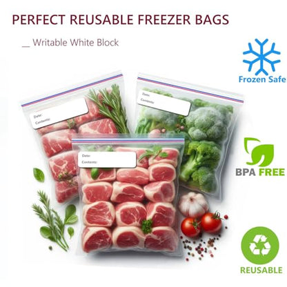 Large Plastic Bags With Zipper Top and Writable White Block, 2 Gallon,13x15in,2-Mil Thick,25 Pack,Storage Bags for Clothes,Travel, Moving, Reusable,Heavy-Duty,BPA-Free, Clear Plastic - size: 13x15in