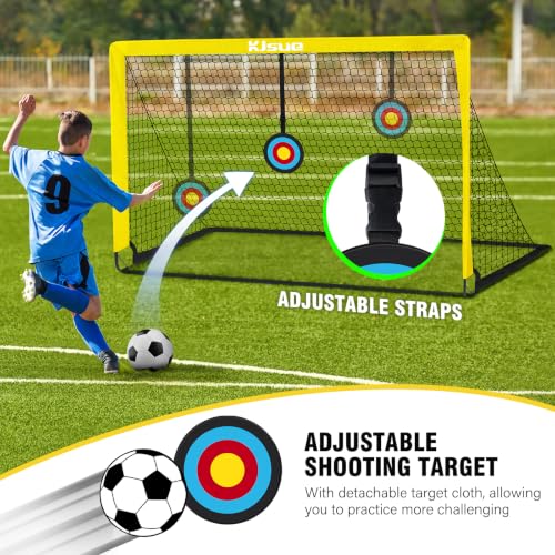 Soccer Goal, Kids Soccer Goals for Backyard Set of 2, Pop Up Soccer Net - color: Yellow, size: 4X3 FT