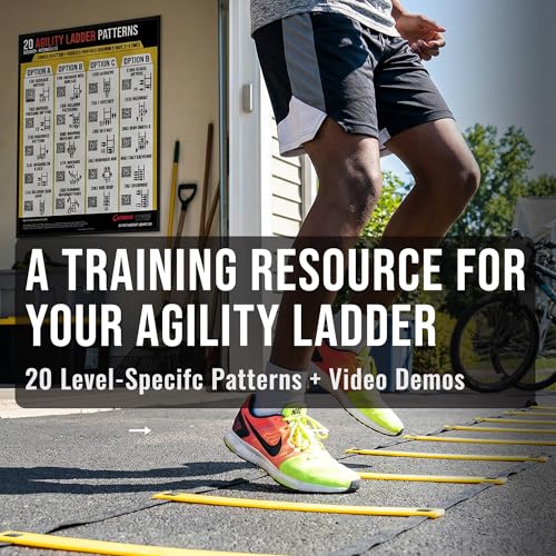 Guided Coaching Agility Ladder Drills Training System - Structured Speed & Footwork Charts with Built-in Progressions - size: 18x24", style: Beginner–Intermediate (18x24)
