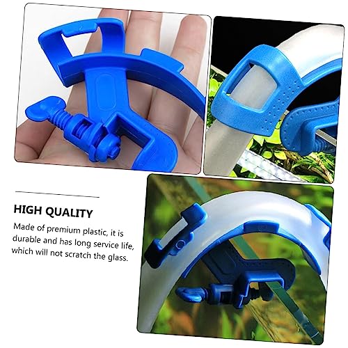 Generic Aquarium Accessories 5pcs Water Tube Clamp Hose Holder for Fish Tank Blue 18mm Glass Clamp Easy to Install