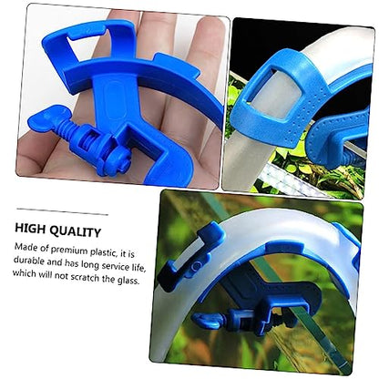 Generic Aquarium Accessories 5pcs Water Tube Clamp Hose Holder for Fish Tank Blue 18mm Glass Clamp Easy to Install