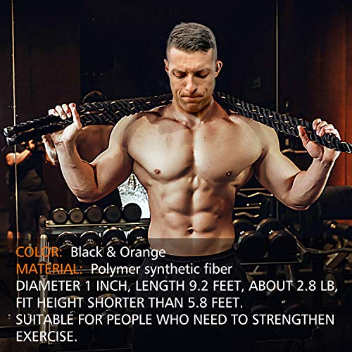 Heavy Jump Ropes for Fitness 2LB/3LB/5LB,Weighted Adult Skipping Rope Exercise Battle Ropes for Men & Women,Total Body Workouts, Power Training in Gym to Improve Strength and Building Muscle - color: 2.8LB Upgraded Edition Fitness(9.2 ft)