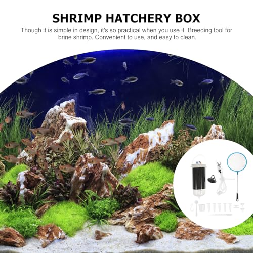 FRCOLOR Brine Shrimp Incubating Box with Suction Cup Mini Shrimp Hatchery Tank for Artemia Eggs Hatching and Breeding Easy to Use 6.10X2.36X2.36 Inches