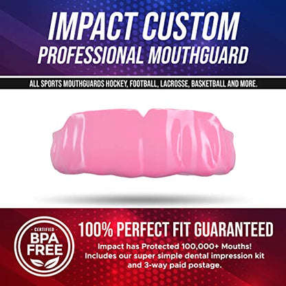 Impact All Sports Mouthguard Lacrosse, Football, Hockey, Basketball, Jiu-Jitsu, and More, Breathable Mouthguard for Youth Adults, Professional Custom-Fit, Light Pink - color: Light Pink