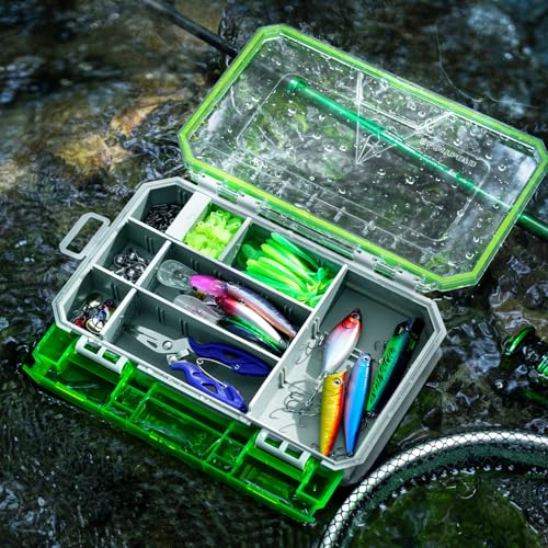 Ghosthorn Fishing Tackle Box, Waterproof 3600 and 3700 Tackle Trays, Plastic Tackle Box Organizer with Removable Dividers, Storage Lure Box and Terminal Tackle Storage - style: 3700*3