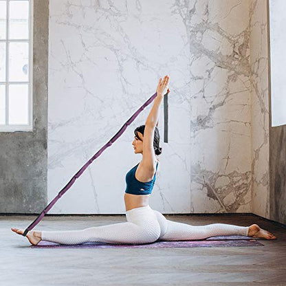 A AZURELIFE Premium Durable Stretch Straps with Loops, Stretching Strap for Physical Therapy, Multi-Loop Yoga Strap Fitness Exercise Strap for Yoga, Pilates, Dance, Flexibility&Exercise - color: #1-Purple