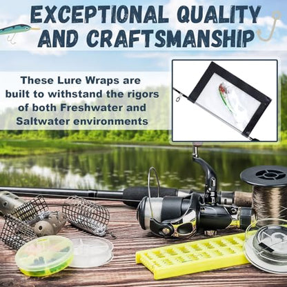 Outus 15 Pack Fishing Lure Wrap for Rod Clear PVC Lure Covers Keeps Hook Cover in 3 Sizes to Keep Hook Safe Bait Storage, Anti-Puncture Fishing Gear Organizer, 5 Large, 5 Medium, 5 Small - style: Rectangles