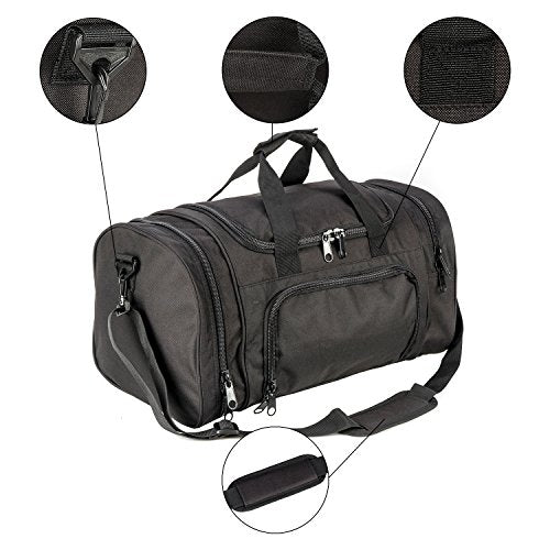 Gym Duffel Bag for Men Sports Duffel Bag with Shoe Compartment (BLACK-Model A) - color: BLACK-Model A