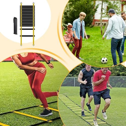 Training Ladder for Footwork Universal Portable Fitness Equipment | Soccer Practice Ladder for Athletes Track and Field Hockey Tennis Badminton - size: 8 meters