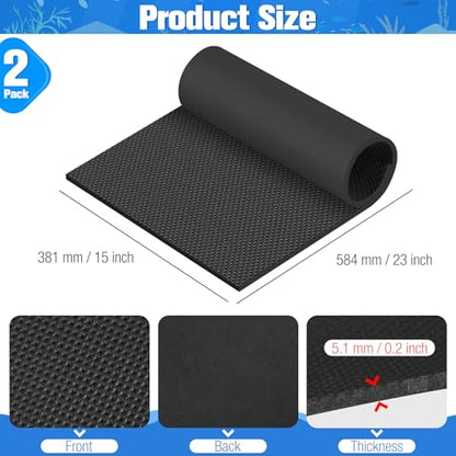 2PCS Aquarium Leveling Mat for Under Tank, 23" x 15" x 0.2" Neoprene Foam, Non-Slip Shockproof Self Leveling Fish Tank Mat, Easy to Cut, Water Compressible Mat for Uneven Surfaces, Black - size: 23x15 In -2P
