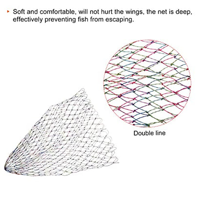 PATIKIL Fishing Net Replacement, 17.7" Dia. PE Replacement Mesh Landing Fish Nets for Freshwater Saltwater Fishing, Multicolor