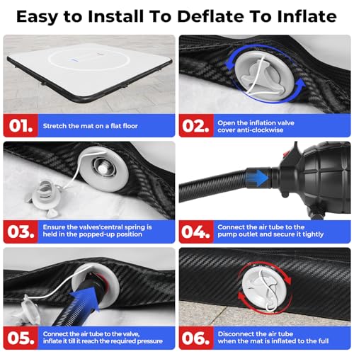 Wrestling Mat Inflatable 8x8/ 10x10 FT Flodable Jiu Jitsu Mats Portable 4” for Home Training, BJJ, MMA, Grappling, Judo, Martial Art, Boxing Indoor Outdoor - size: 13 ft x 13 ft x 4 in
